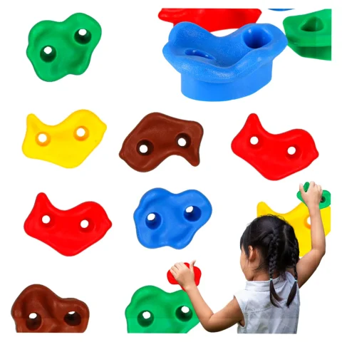 Kamienie wspinaczkowe uchwyty do wspinaczki dla dzieci kolorowe 10 szt + śruby