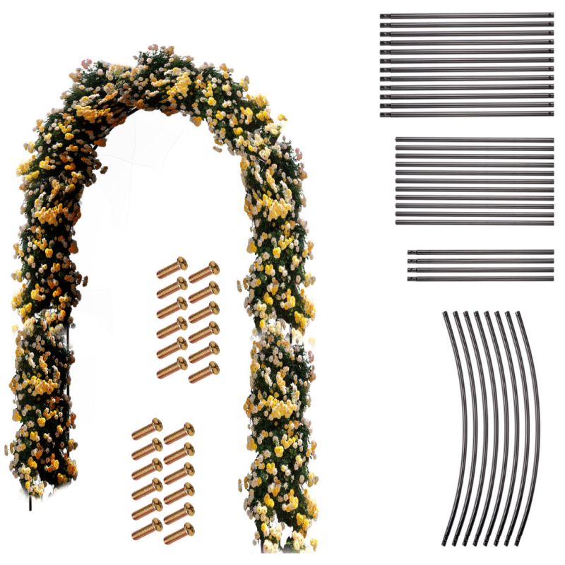 Pergola ogrodowa LUARO łuk uchwyt na róże kwiaty bluszcz pnącza metalowa 240 x 140 cm - obrazek 8