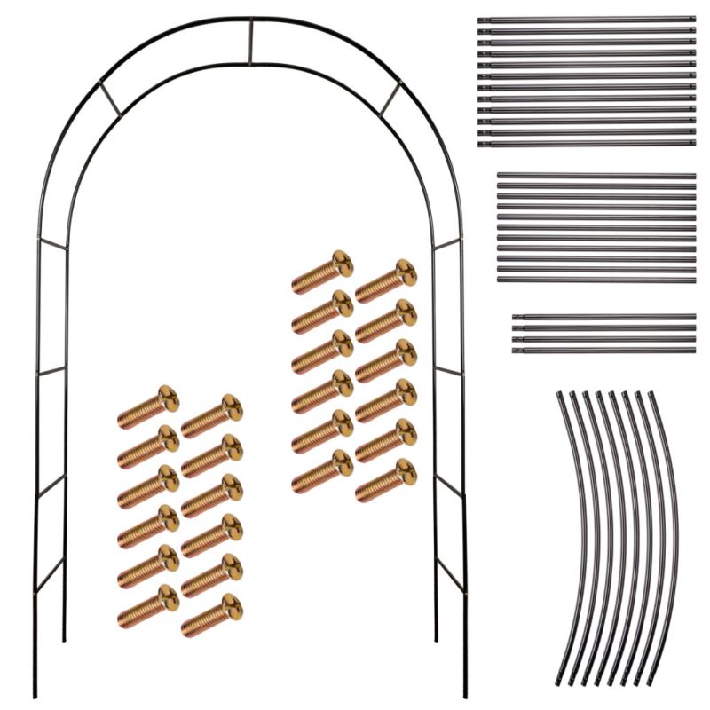 Pergola ogrodowa LUARO łuk uchwyt na róże kwiaty bluszcz pnącza metalowa 240 x 140 cm - obrazek 9