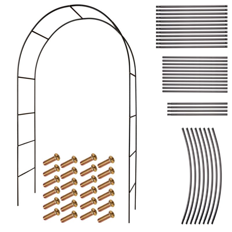 Pergola ogrodowa LUARO łuk uchwyt na róże kwiaty bluszcz pnącza metalowa 240 x 140 cm - obrazek 10