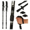 Kijki kije trekkingowe składane spacerowe do chodzenia nakładki 2 sztuki czarne