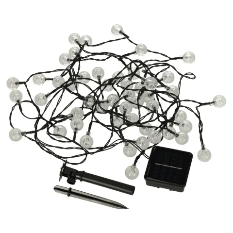 Lampki ogrodowe solarne kulki 7m 50LED ciepły biały