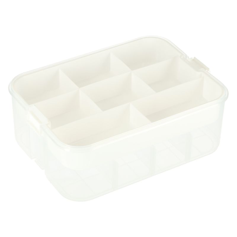 Organizer pudełko pojemnik na klocki zabawki drobiazgi z pokrywą przegródkami - obrazek 5