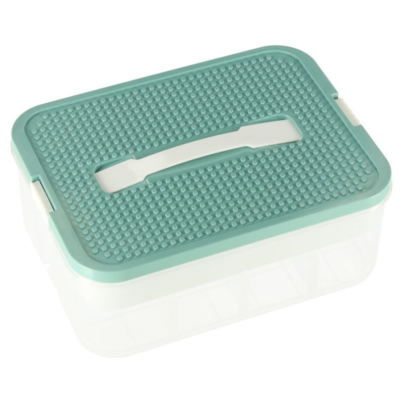 Organizer pudełko pojemnik na klocki zabawki drobiazgi z pokrywą przegródkami - obrazek 8