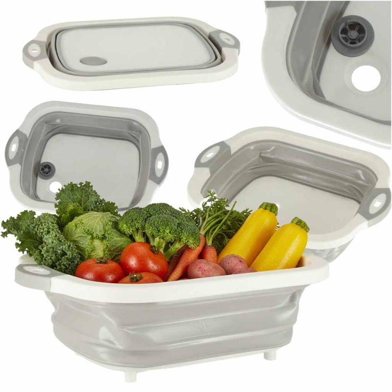 Miska składana silikonowa deska do krojenia ociekacz zlew turystyczna - obrazek 10