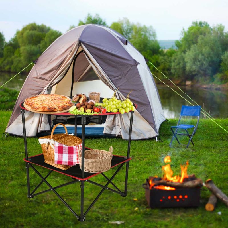 Stolik stół turystyczny składany przenośny kempingowy z pokrowcem 72 cm x 72 cm - obrazek 9