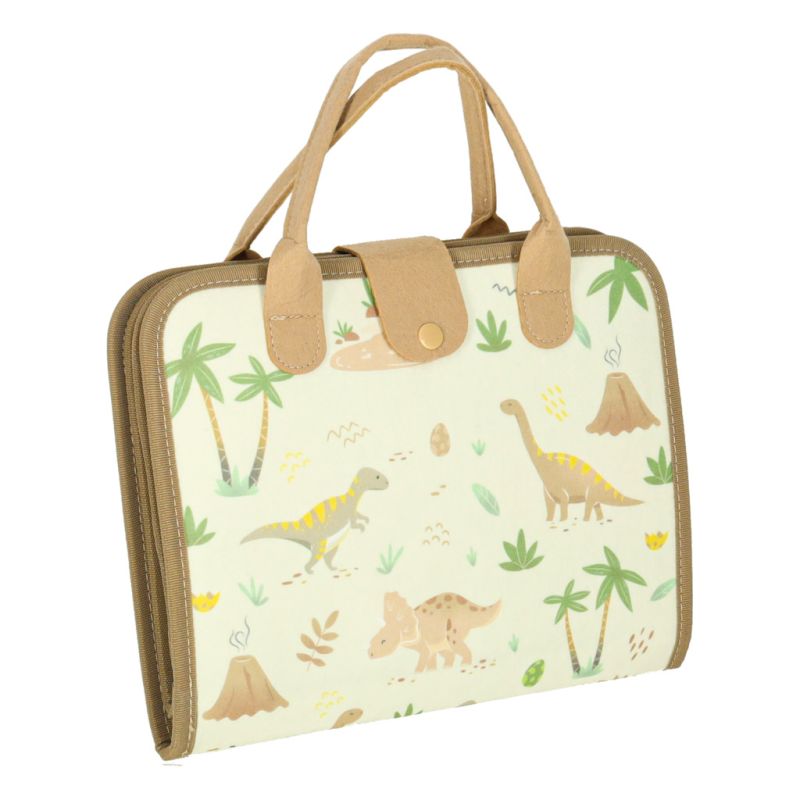 Tablica manipulacyjna sensoryczna montessori walizka dinozaury - obrazek 2