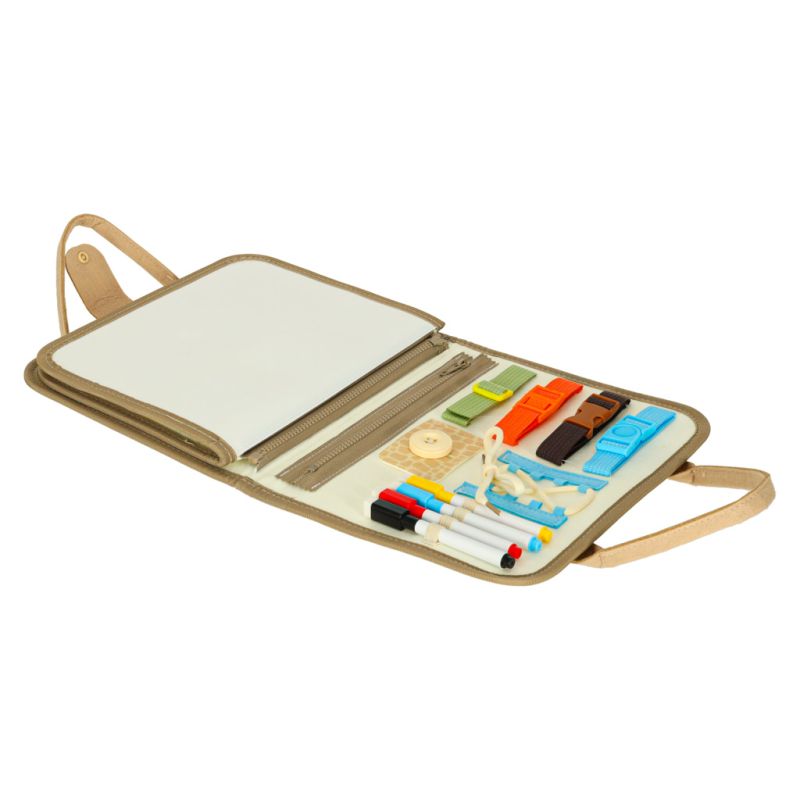 Tablica manipulacyjna sensoryczna montessori walizka dinozaury - obrazek 3