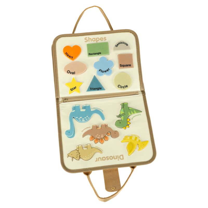 Tablica manipulacyjna sensoryczna montessori walizka dinozaury - obrazek 8