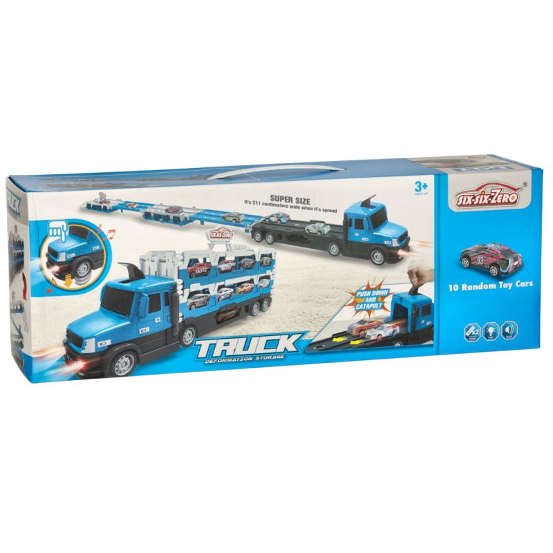 TIR Laweta samochód transporter pojazd składany XXL 10 aut niebieski - obrazek 8