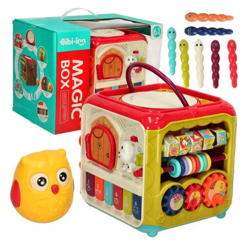 Kostka edukacyjna interaktywna pianinko robaczki 6w1 Bibi-inn