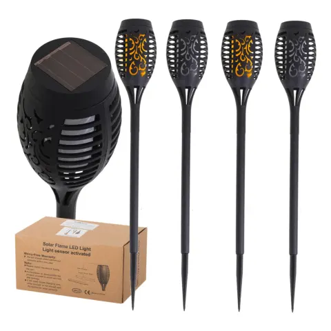Lampy solarne ogrodowe pochodnie 12LED 4szt.
