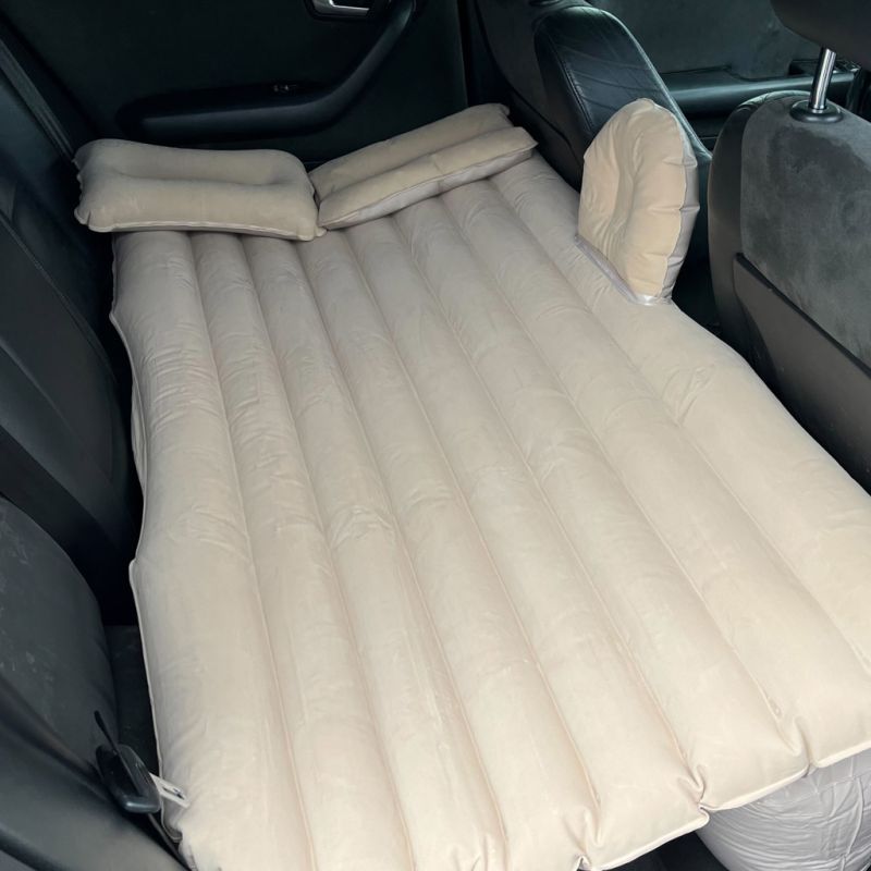 Materac łóżko do samochodu auta dmuchany + pompka beżowy - obrazek 4