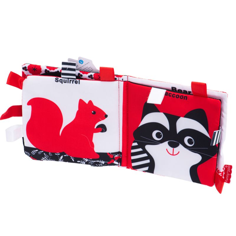 Książeczka sensoryczna gryzak metki kontrastowa las - obrazek 2