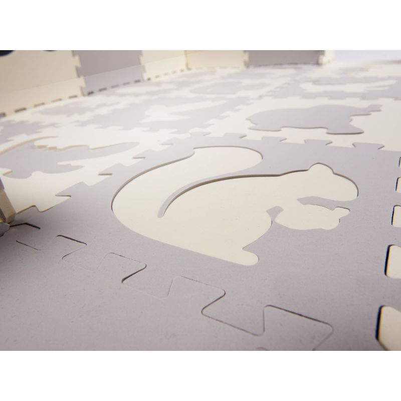 Mata edukacyjna piankowa puzzle szara ecru 36 elementów 150x150cm - obrazek 8