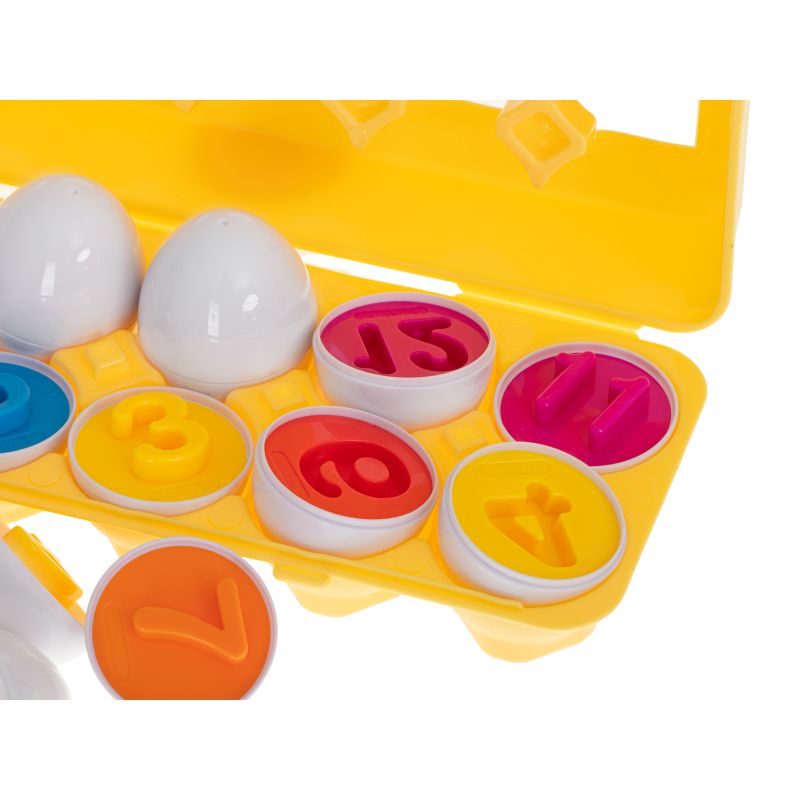 Układanka edukacyjna sorter dopasuj kształty cyferki jajka 12 sztuk - obrazek 7