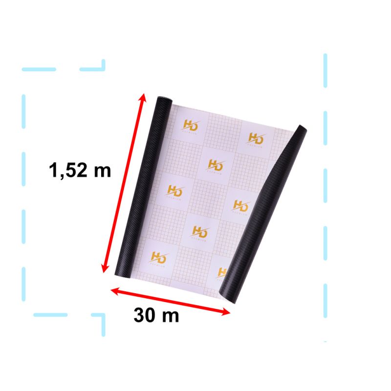 Folia rolka carbon 4D czarna 1,52x30m - obrazek 2