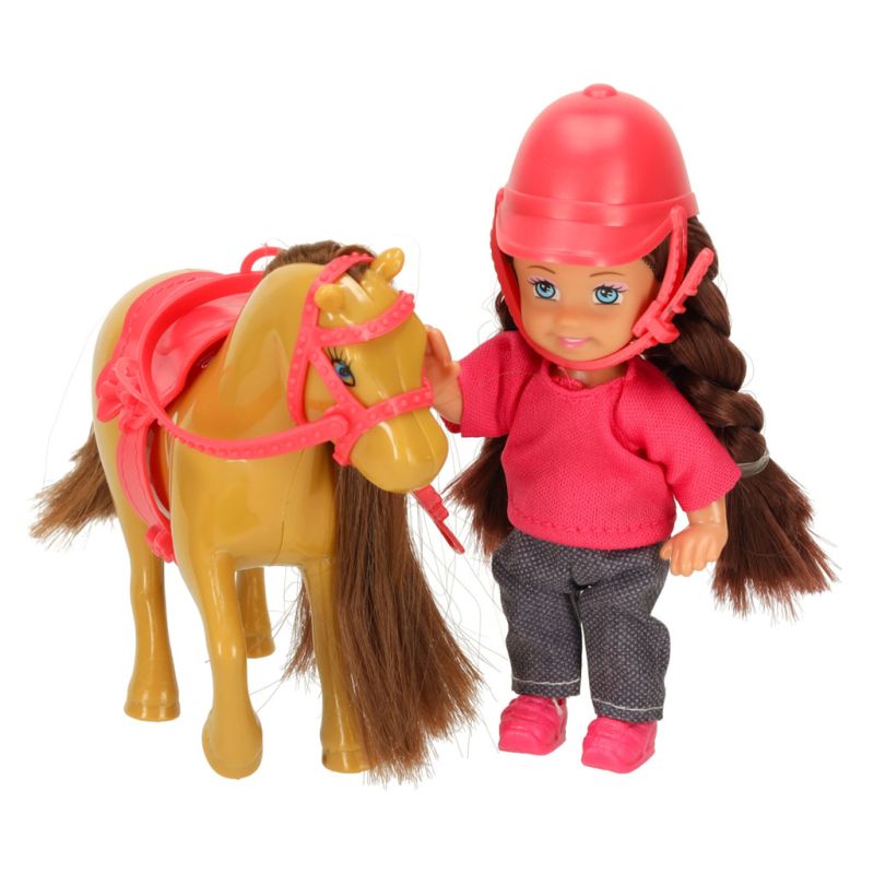Lalka z konikiem kucykiem dziewczynka zestaw 5 elementów - obrazek 3