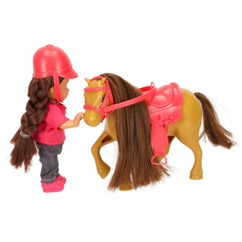 Lalka z konikiem kucykiem dziewczynka zestaw 5 elementów - obrazek 6