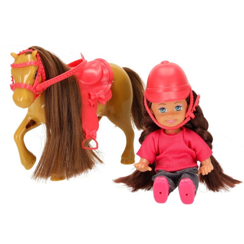 Lalka z konikiem kucykiem dziewczynka zestaw 5 elementów - obrazek 7