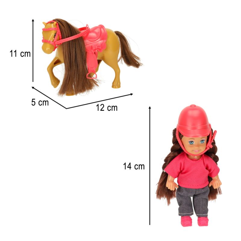 Lalka z konikiem kucykiem dziewczynka zestaw 5 elementów - obrazek 9