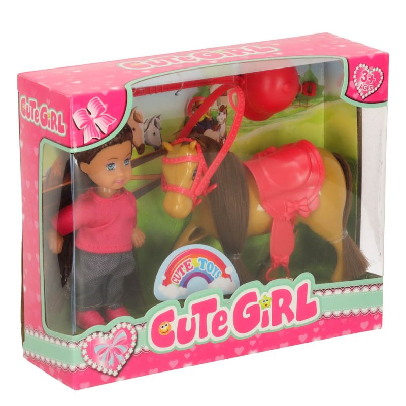 Lalka z konikiem kucykiem dziewczynka zestaw 5 elementów - obrazek 10