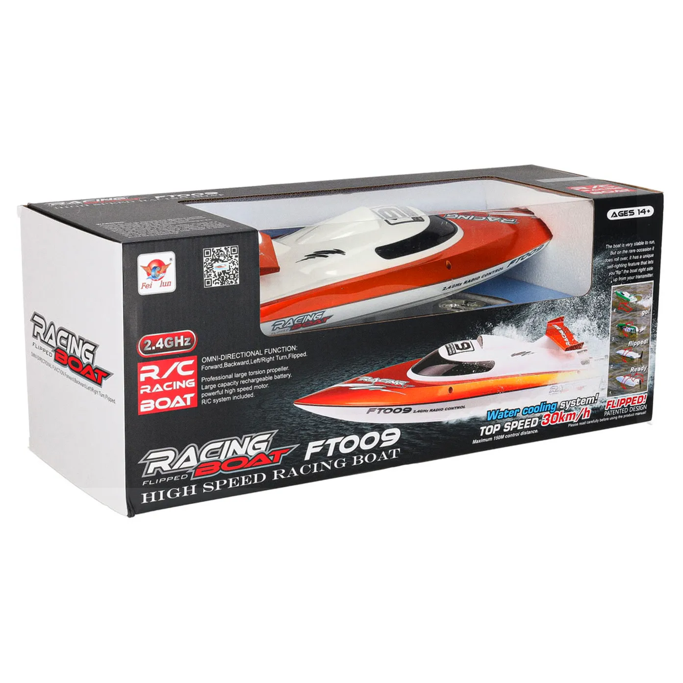 Łódź zdalnie sterowana na pilota RC FT009 pomarańczowa - obrazek 15