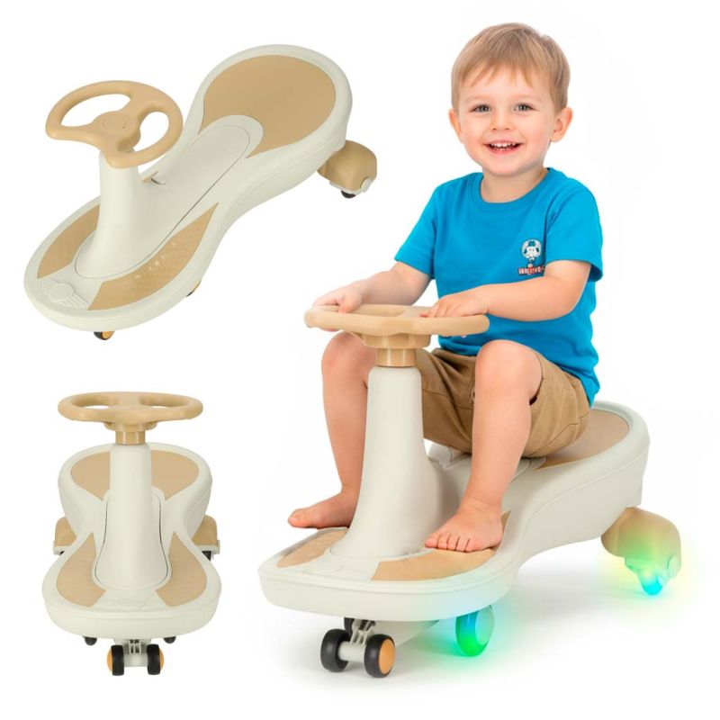 Jeździk grawitacyjny LED Swing Fix S4 świecące koła z muzyką grający 76cm złoto-biały max 100kg - obrazek 5