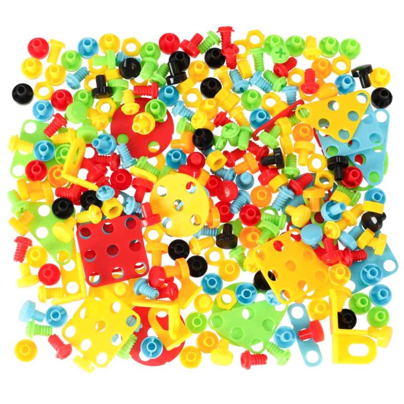 Klocki konstrukcyjne układanka w walizce kreatywna mozaika + wkrętarka jednorożec - obrazek 6