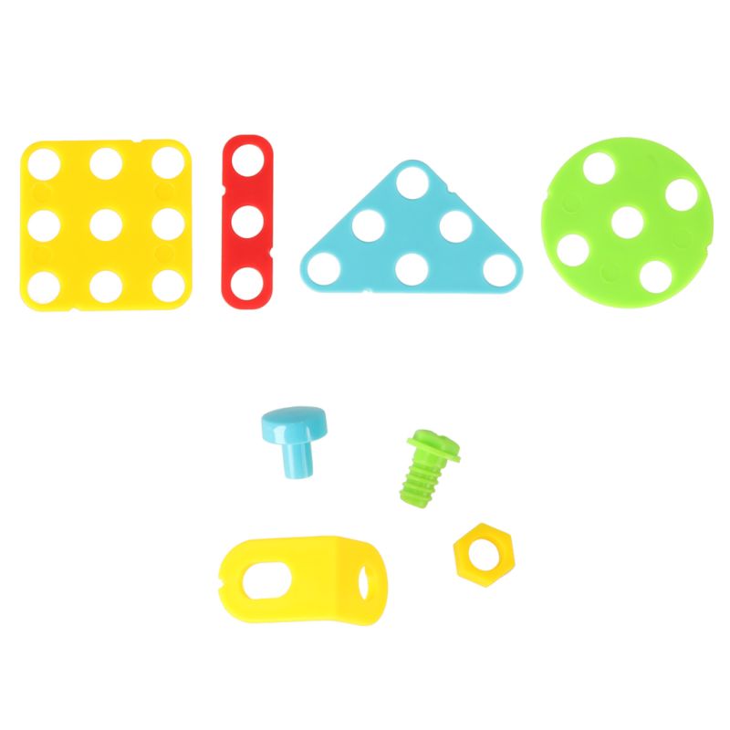 Klocki konstrukcyjne układanka w walizce kreatywna mozaika + wkrętarka jednorożec - obrazek 7