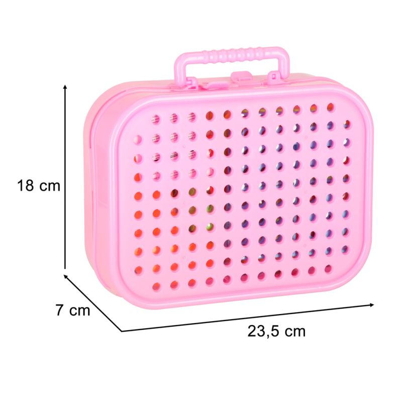 Klocki konstrukcyjne układanka w walizce kreatywna mozaika + wkrętarka jednorożec - obrazek 9