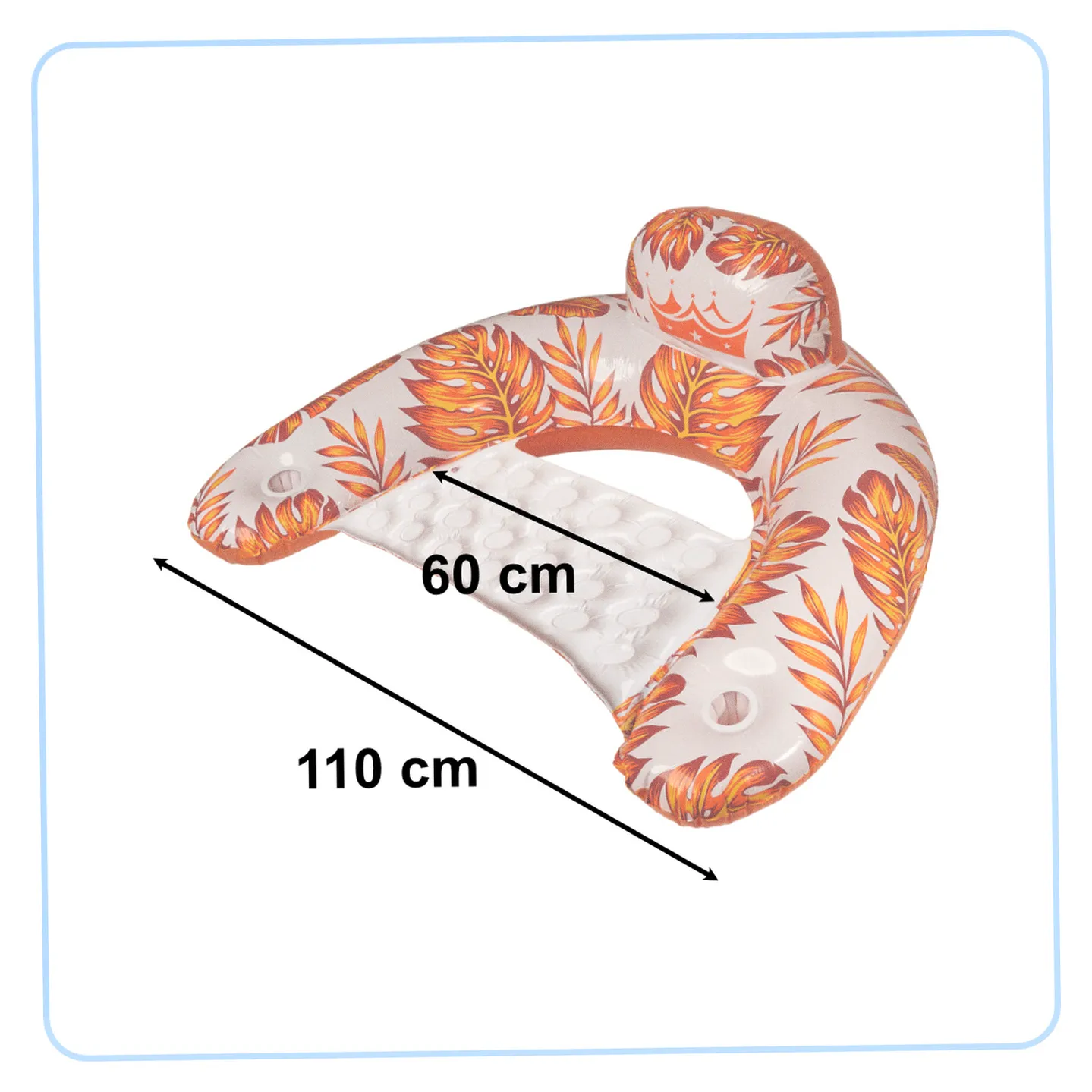 Krzesło do pływania fotel leżak hamak wodny pomarańczowy