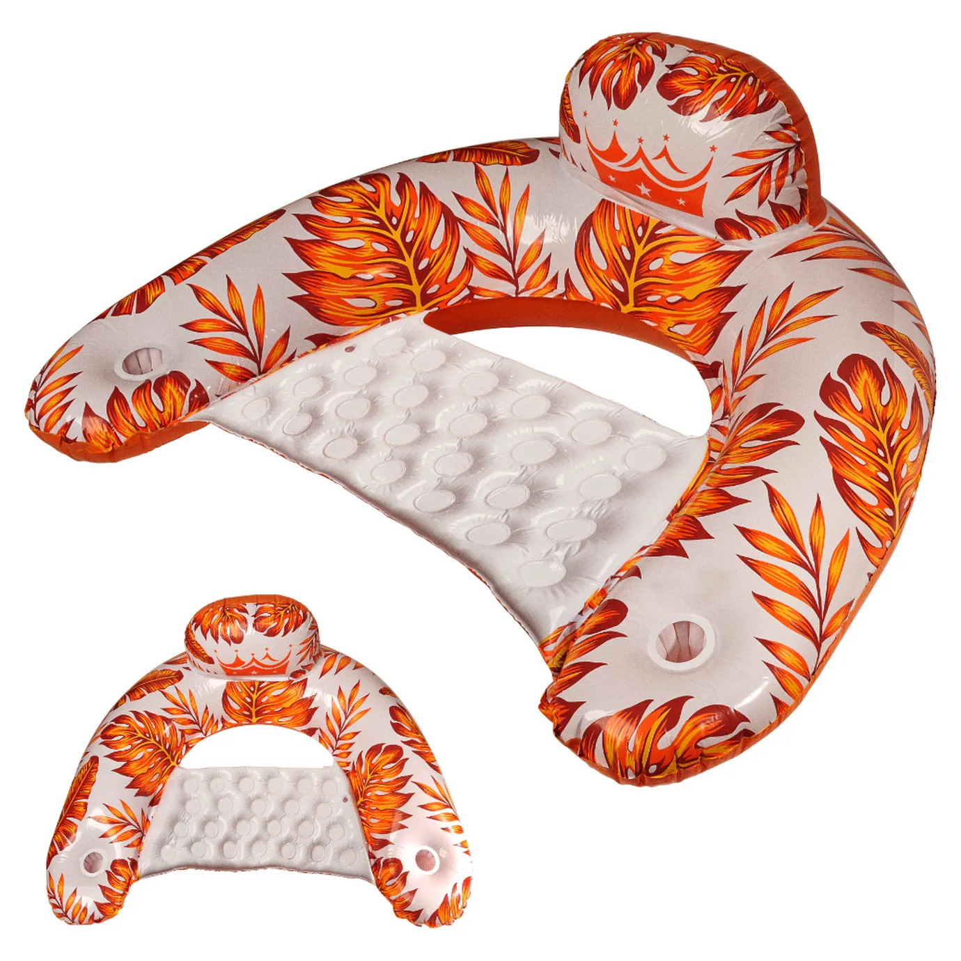 Krzesło do pływania fotel leżak hamak wodny pomarańczowy