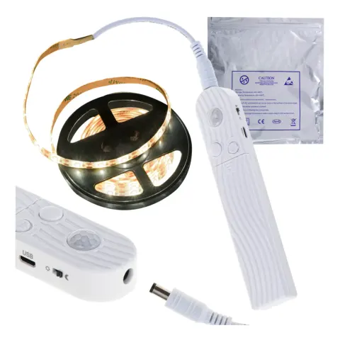 Taśma LED na baterie USB czujnik ruchu 2M ciepły biały