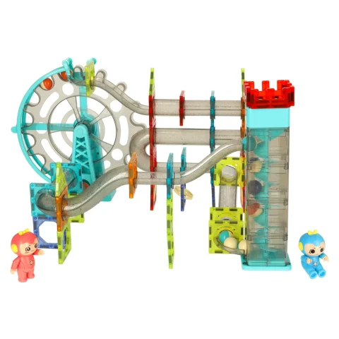 Klocki magnetyczne magnetic sticks marble tor kulkowy z dźwiękiem muzyką grający 118 elementów