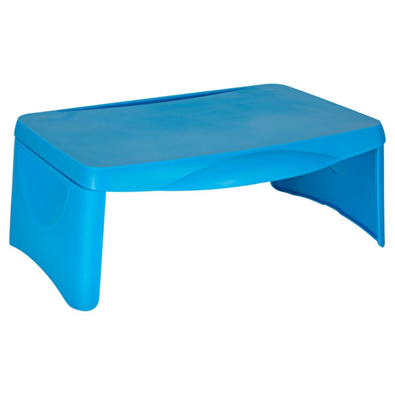 Stolik samochodowy do auta podróżny przenośny składany dla dzieci ze schowkiem niebieski - obrazek 2