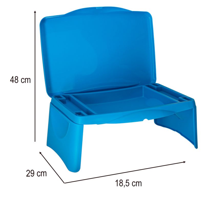 Stolik samochodowy do auta podróżny przenośny składany dla dzieci ze schowkiem niebieski - obrazek 6