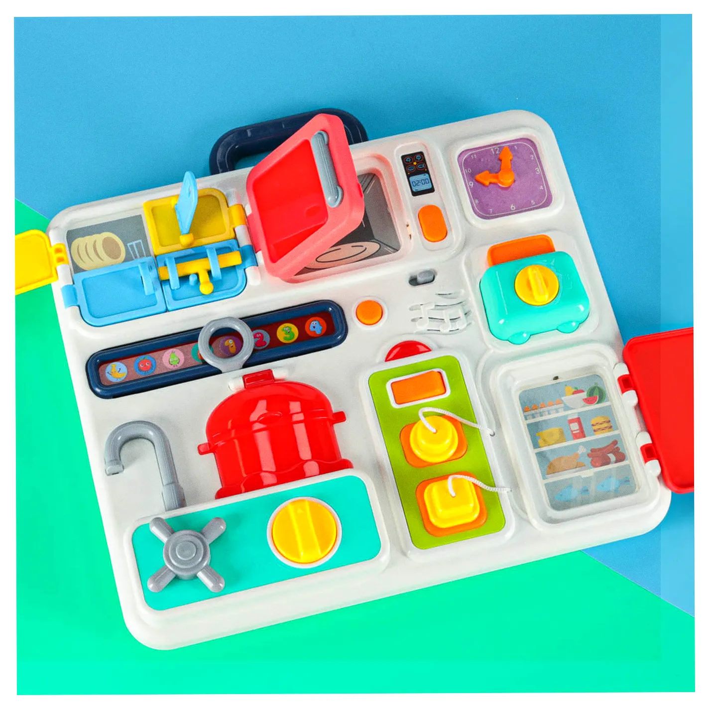 Tablica manipulacyjna sensoryczna montessori kuchnia zegar światło dźwięk - obrazek 11