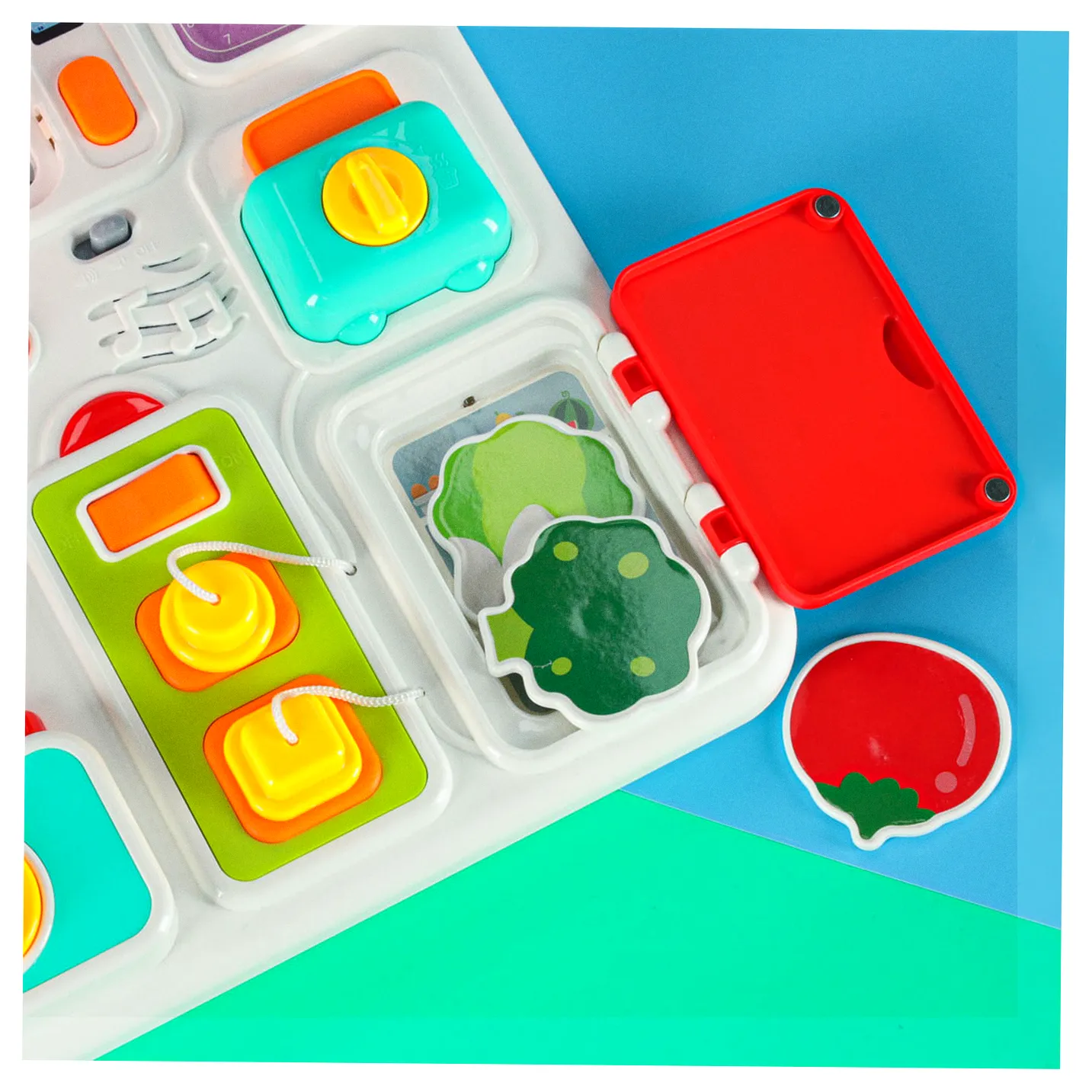 Tablica manipulacyjna sensoryczna montessori kuchnia zegar światło dźwięk - obrazek 12