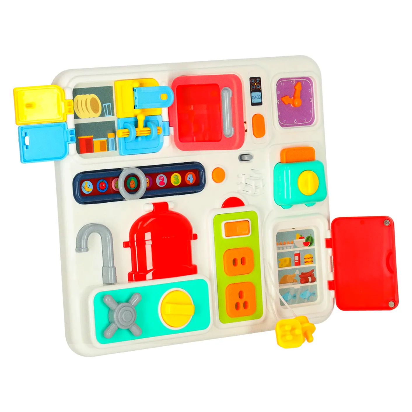 Tablica manipulacyjna sensoryczna montessori kuchnia zegar światło dźwięk