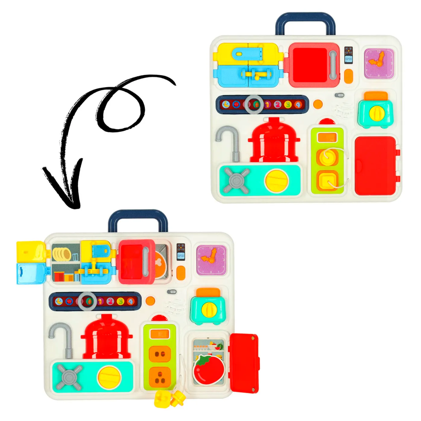 Tablica manipulacyjna sensoryczna montessori kuchnia zegar światło dźwięk - obrazek 6