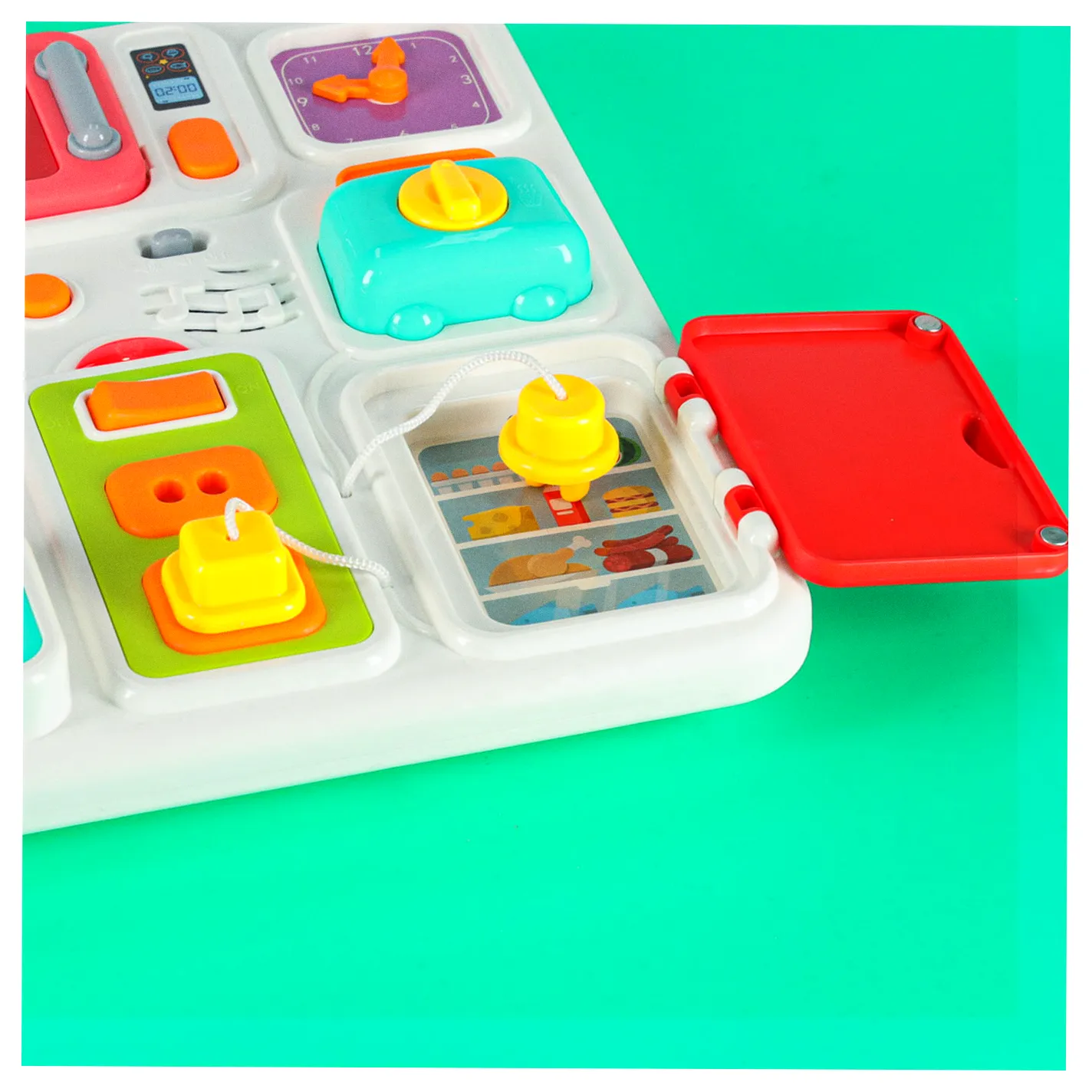 Tablica manipulacyjna sensoryczna montessori kuchnia zegar światło dźwięk - obrazek 9