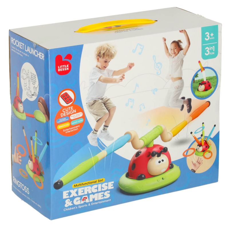 Gra zręcznościowa dla dzieci skakanka wyrzutnia rzut do celu biedronka 3w1 - obrazek 14