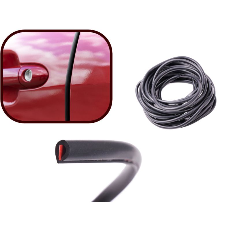 Osłona krawędzi drzwi samochodu uszczelka odbojnik profil zabezpieczenie do auta rantu 5m czarny - obrazek 2