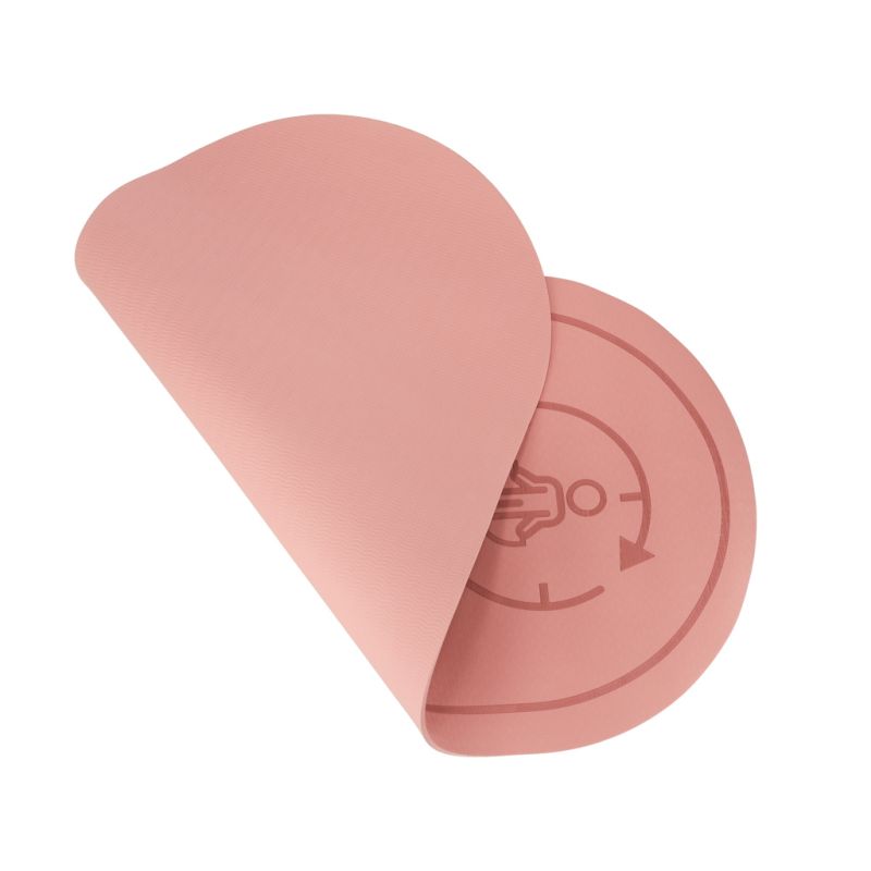 Mata do ćwiczeń jogi wygładzająca 127 x 63 x 0,6 cm różowa - obrazek 4