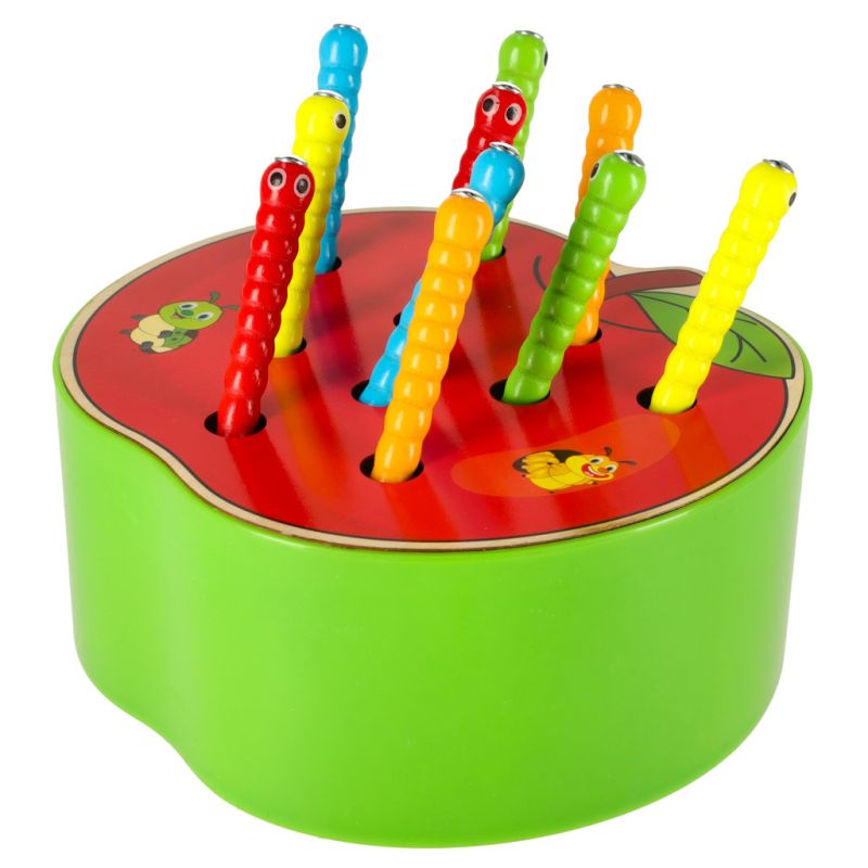 Złap robaczka gra zręcznościowa dla dzieci drewniane jabłko - obrazek 6