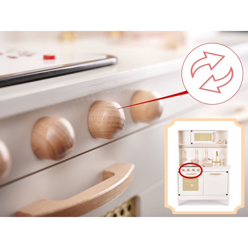 Kuchnia dla dzieci drewniana MDF retro z akcesoriami BOHO 100cm - obrazek 5