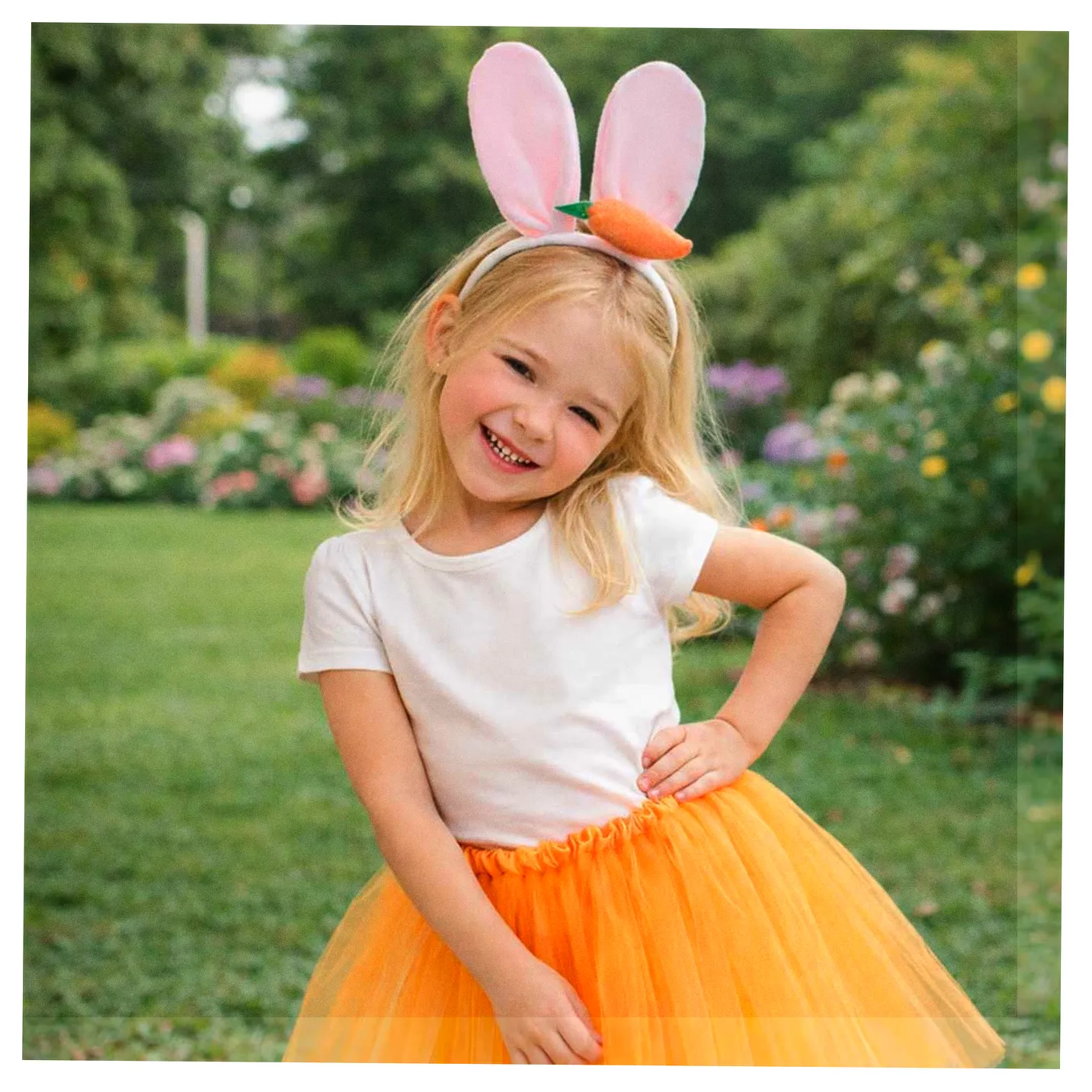 Kostium strój karnawałowy króliczek spódniczka tiulowa opaska marchewka - obrazek 8