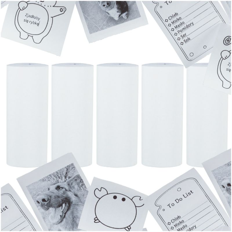 Rolki termiczne papier do drukarki aparatu 5,7cm x 4,5m 5 sztuk - obrazek 4