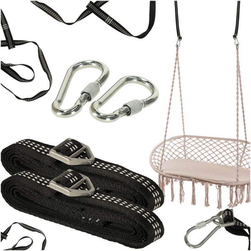 Zestaw do montażu mocowania huśtawki uchwyt do hamaka pas + karabińczyk 300kg - obrazek 9